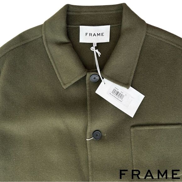FRAME **NWT** Double Face Wool Jacket in Olive Green - Picture 11 of 11
